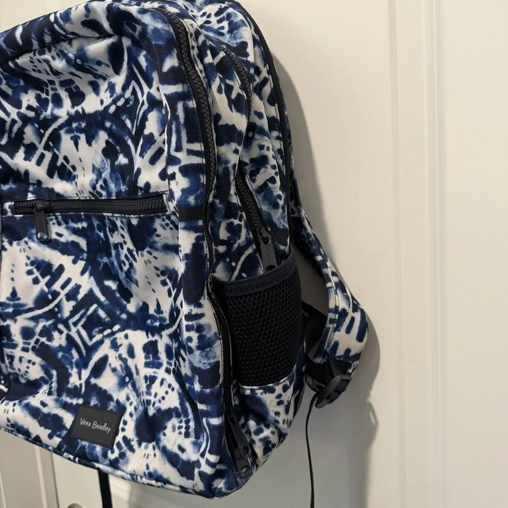 Vera Bradley Small Backpack In The Island Tile Blue Pattern. Excellent Condition